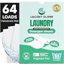 Lucent Globe Laundry Detergent Sheets. Pre-Measured Laundry Sheets. Powerful Stain Removal. Works in All Clothes Washers. (Fragrance Free)