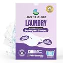 Lucent Globe Laundry Detergent Sheets. Pre-Measured Laundry Sheets. Powerful Stain Removal. Works in All Clothes Washers. (Lavender)