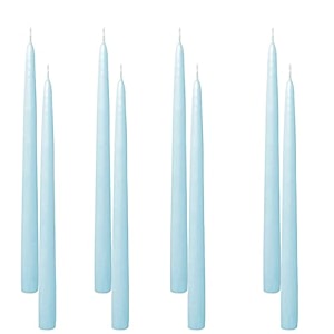 luces wax smokeless and dripless scented sky blue taper stick candles for decorations dinner table wedding birthday party home decor festival pack of 8