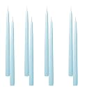 LUCES Wax Smokeless And Dripless Scented Sky Blue Taper Stick Candles For Decorations Dinner Table Wedding Birthday Party Home Decor Festival (Pack Of 8)