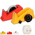 Lucid Premier Quality 1 Tape Dispenser (Cutter) with Complementary 2, 0.75 Inch Tape (Assorted Colors).
