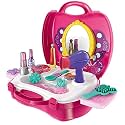 LUCID...We Build Relations Makeup Beauty Roleplay Pretend Set for Kid - 21 Piece Suitcase for Girls (2+ Year), Little Miniature Accessories Playset, Non-Toxic Plastic Toy Gift Carry Briefcase Game