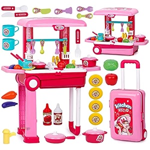 lucidwe build relations beauty kit toy set for kids pretend play non toxic beauty makeup kit set for baby girl indoor game best gift for birthday festivals etc multi