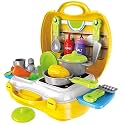LUCID...We Build Relations Kitchen Cooking Set for Kid Chef - 26 Piece Suitcase for Girls (2+ Year), Little Miniature Utensils Playset, Non-Toxic Plastic Toy Gift Briefcase Game