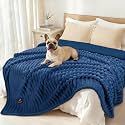 Luciphia Waterproof Dog Blanket, Washable Reversible Flannel Pet Throw