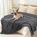 Luciphia Waterproof Dog Blanket, Washable Reversible Flannel Pet Throw