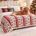 Luciphia Waterproof Dog Christmas Blanket Fleece Sherpa