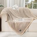 Luciphia Waterproof Pet Blanket, Liquid Pee Proof Dog Blanket for Sofa Bed Couch, Reversible Sherpa Fleece Furniture Protector Cover for Small Medium Large Dogs Cats, Grey Beige Large（65" x 57"）