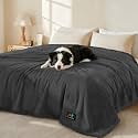 Luciphia Waterproof Pet Blanket, Liquid Pee Proof Dog Blanket for Sofa Bed Couch, Reversible Sherpa Fleece Furniture Protector Cover for Small Medium Large Dogs Cats, Black X-Large（85" x 57"）