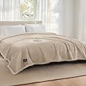 Luciphia Waterproof Pet Blankets, Liquid Pee Proof Dog Blanket for Sofa Bed Couch, Reversible Sherpa Fleece Furniture Protector Cover for Small Medium Large Dogs Cats, Dark Beige King Size（100" x 85"）
