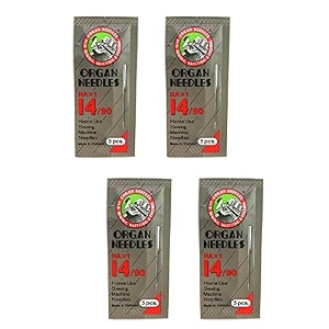 lucknow crafts premium organ vardhman art and craft stainless steel needles  size 14  hax1-1490  set of 5 needles  home use sewing machine needle pack of 4 set - 20 needles