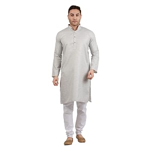 LUCKWIN Handloom Blend Kurta Pyjama Set for