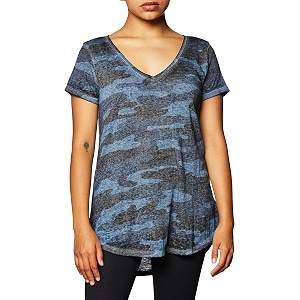 Lucky Brand Womens Camo Burnout Tee Shirt
