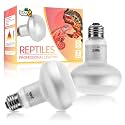 LUCKY HERP Intense Heat Lamp Bulbs for Reptiles 75W 2 Pack, UVA Daylight Reptile Heat Lamp, Reptile Basking Heat Light Bulb for Amphibian, Tortoise, Bearded Dragon, Lizard, Turtle, Snake Heating Use