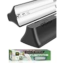 LUCKY HERP T8 Reptile Light Fixture Combo Kit 15W (New Upgrade), UVB Reptile Light Fixture with Desert UVB 10.0 18" Fluorescent Tube, UVA UVB Reptile Light for Lizard, Bearded Dragon, Tortoise