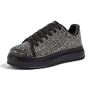 LUCKY STEP Rhinestone Platform Sneakers for Women