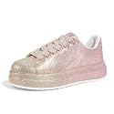 LUCKY STEP Rhinestone Platform Sneakers for Women