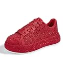 LUCKY STEP Rhinestone Platform Sneakers for Women