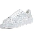 LUCKY STEP Rhinestone Platform Sneakers for Women