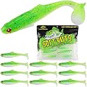 LUCKYFISHING Paddle Tail Swimbaits Soft Plastic Swimbaits Soft Baits for Bass Fishing Trout Crappie Walleye Freshwater Saltwater 10/16/20 PCS Soft Plastic Baits 4/3.5/3/2.5 Inch