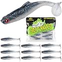 LUCKYFISHING Paddle Tail Swimbaits Soft Plastic Swimbaits Soft Baits for Bass Fishing Trout Crappie Walleye Freshwater Saltwater 10/16/20 PCS Soft Plastic Baits 4/3.5/3/2.5 Inch