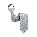 Luckyvestir Boys Zipper Floral Tie for Kids 14" Pre-Tied Cotton Tie Linen Adjustable Necktie for Wedding Graduation Daily