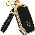 Lucrum Key Fob Cover for Kia, TPU KeyFob Case &amp; Leather Keychain