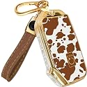 Lucrum Key Fob Cover for Kia, TPU KeyFob Case &amp; Leather Keychain