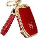 Lucrum Key Fob Cover for Kia, TPU KeyFob Case &amp; Leather Keychain