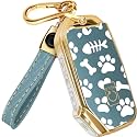Lucrum Key Fob Cover for Kia, TPU KeyFob Case &amp; Leather Keychain
