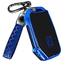 Lucrum Key Fob Cover for Kia, TPU KeyFob Case &amp; Leather Keychain