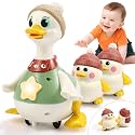 LUDILO Musical Crawling Duck, Baby Tummy Time Toy 6-12 Months, Baby Gifts