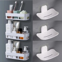 Lufasa White Bathroom Shelves 3 Pcs 