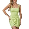 LuFeng Summer Sexy Square Neck Sleeveless Ruched