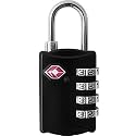 Luggage Locks TSA Approved (1 Pack), 4-Digit TSA Locks for Luggage, Locker, Suitcase, Backpack, School Bag, &amp; Travel Bag - Portable, Rust-Resistant, &amp; Secure Combination Lock, Black