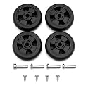 Luggage Replacement Wheels Set of 4 with Axles Screws | Heavy Duty Trolley Suitcase Spare Wheels Smooth Silent Rolling Repair Black