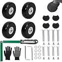 Luggage Replacement Wheels Set 4Pcs 1.57"x0.67"（40mm x 17mm） with Saw &4Pcs Wheels Cover Socks Axles 1.18"& 1.38"（30mm &35mm Repair Kit for Luggage Bags Trolley Case