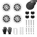 Luggage Suitcase Wheels Replacement 1.97"x0.71"(50x18mm) Rubber Swivel Transparent Caster Ball Bearings Repair Kits Axles 1.18"&amp; 1.38"(30mm &amp;35mm) with 4Pcs Wheels Cover Socks