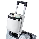 Bokelai Luggage Travel Cup Holder with Luggage Straps (20oz/24oz/ diameter less than 3.15") Free Hand Drink Caddy Beverage Holder Fits Roll on Suitcase Handles Light Grey