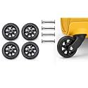 Luggage Wheel Replacement Kit, Black Wheels with Special Rivets, 4 Pack Set for Suitcase Repair (4.5 CM Wheel)