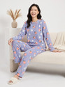 Lugo Women Night Suit Set Multicolor Printed