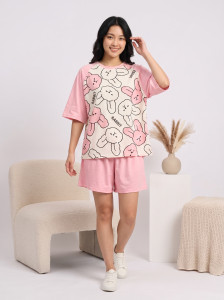 Lugo Women Printed Multicolor Night Suit Set