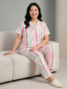 Lugo Women Printed Multicolor Night Suit Set
