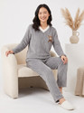 Lugo Women Self Design Grey Night Suit