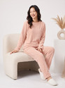 Lugo Women Self Design Pink Night Suit