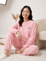 Lugo Women Self Design Pink Night Suit