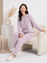 Lugo Women Self Design Purple Night Suit