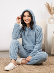 lugo women printed blue night suit set