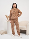 Lugo Women Printed Brown Night Suit Set