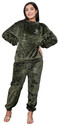 Lugo Women Night Suit Set Dark Green Solid